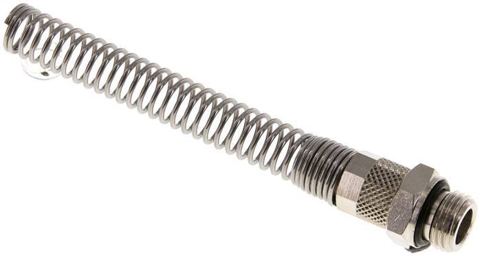 8x6 & G1/4'' Nickel plated Brass Straight Push-on Fitting with Male Threads Bend Protection