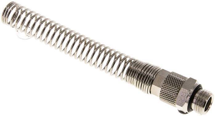 10x8 & G1/4'' Nickel plated Brass Straight Push-on Fitting with Male Threads Bend Protection