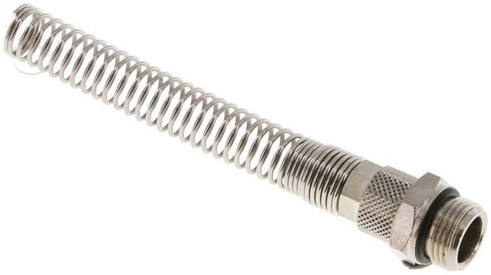 10x8 & G3/8'' Nickel plated Brass Straight Push-on Fitting with Male Threads Bend Protection