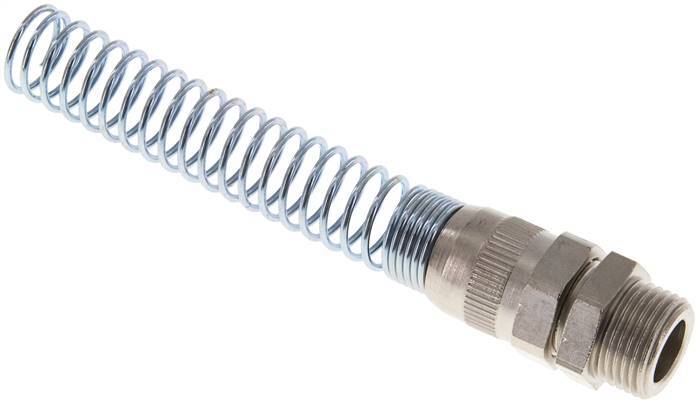 12x9 & G3/8'' Nickel plated Brass Straight Push-on Fitting with Male Threads Bend Protection