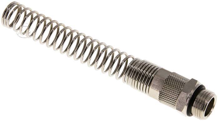 12x10 & G3/8'' Nickel plated Brass Straight Push-on Fitting with Male Threads Bend Protection