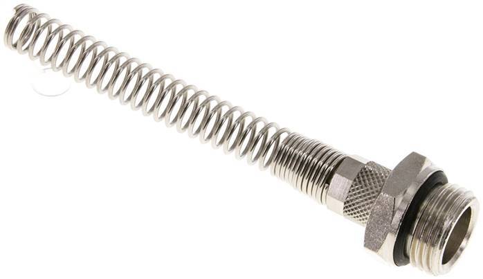 8x6 & G1/2'' Nickel plated Brass Straight Push-on Fitting with Male Threads Bend Protection