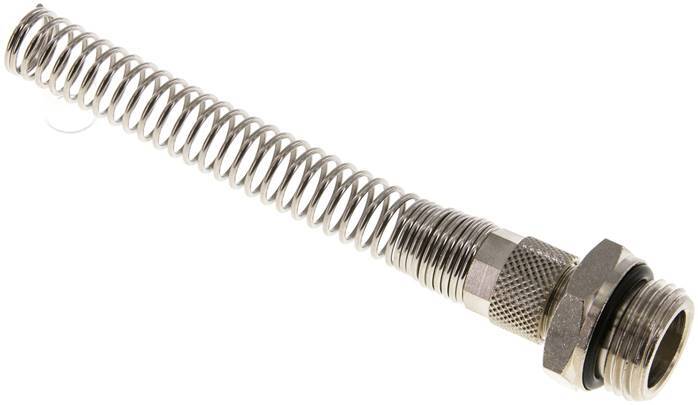 10x8 & G1/2'' Nickel plated Brass Straight Push-on Fitting with Male Threads Bend Protection