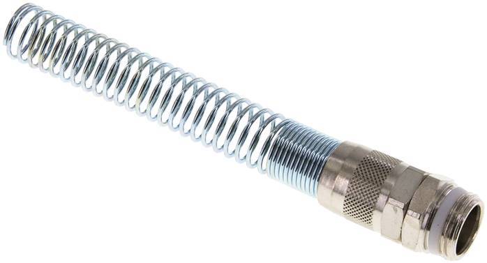 15x12 & G1/2'' Nickel plated Brass Straight Push-on Fitting with Male Threads PTFE Bend Protection