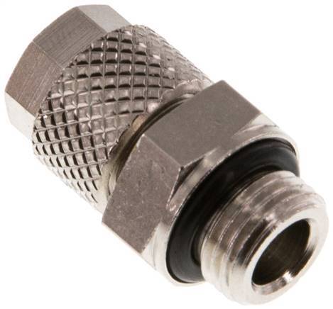 Conector Recto Latón Niquelado 6x4 & G1/8'' Rosca Macho NBR