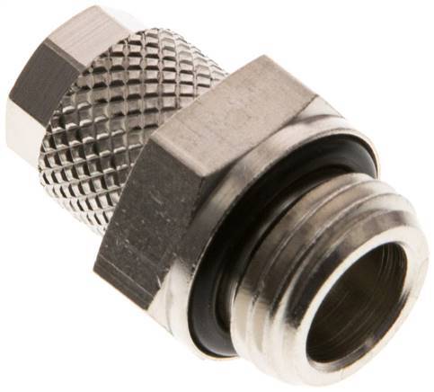 Conector Recto Latón Niquelado 6x4 & G1/4'' Rosca Macho NBR