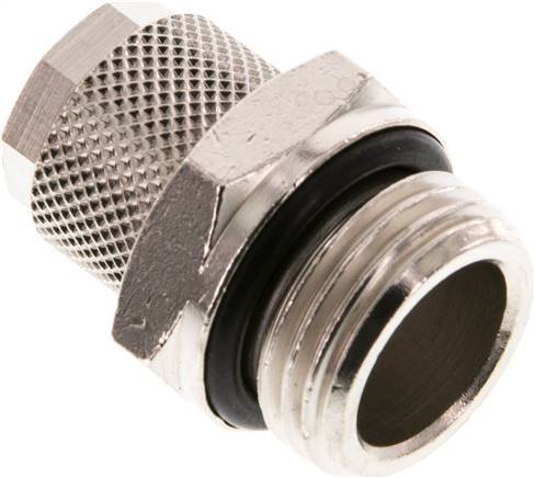 12x10 & G1/2'' Nickel plated Brass Straight Push-on Fitting with Male Threads NBR