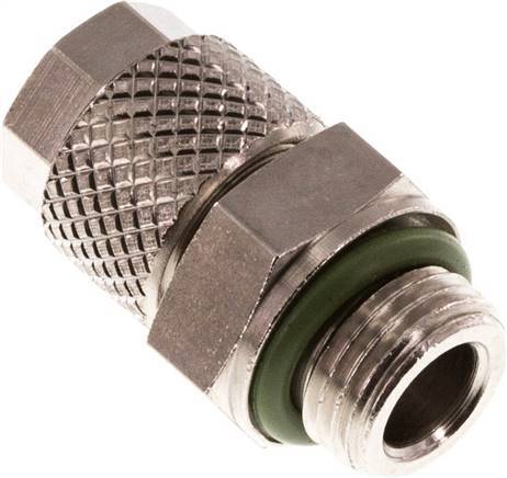 Conector Recto Latón Niquelado 6x4 & G1/8'' Rosca Macho FKM