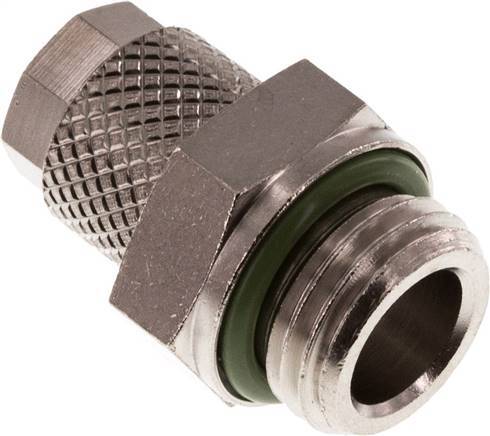 Conector Recto Latón Niquelado 6x4 & G1/4'' Rosca Macho FKM