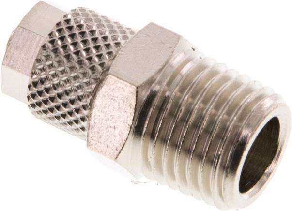 6x4 & R1/4'' Nickel plated Brass Straight Push-on Fitting with Male Threads