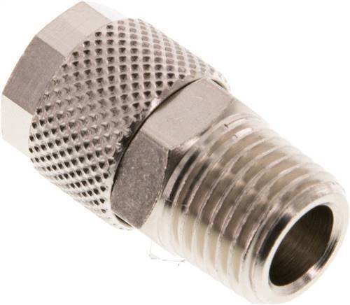 10x8 & R1/4'' Nickel plated Brass Straight Push-on Fitting with Male Threads