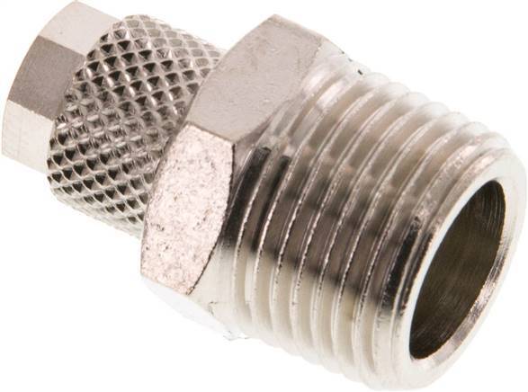 Raccord droit à pression en laiton nickele 6x4 & R3/8'' à filetage mâle