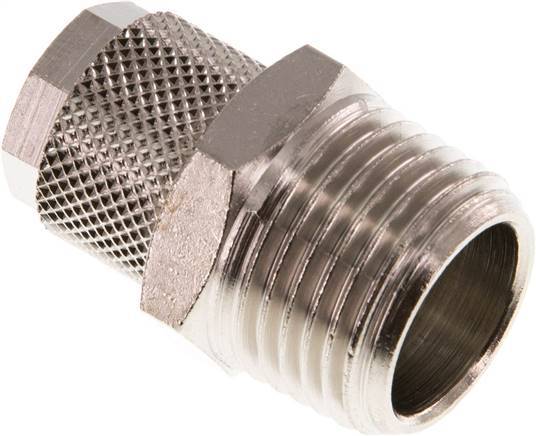 12x10 & R1/2'' Nickel plated Brass Straight Push-on Fitting with Male Threads