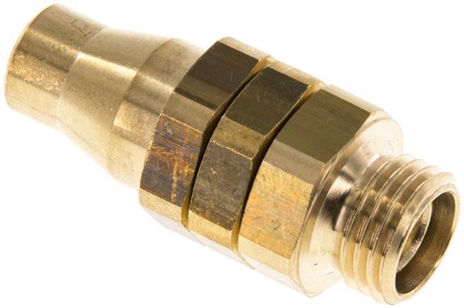 Conector Recto Latón Niquelado 8x5 & G1/4'' Rosca Macho Giratoria