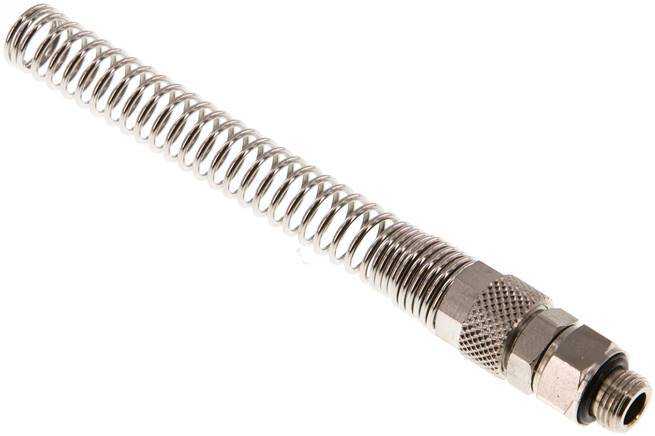 8x6 & G1/8'' Nickel plated Brass Straight Push-on Fitting with Male Threads Rotatable Bend Protection
