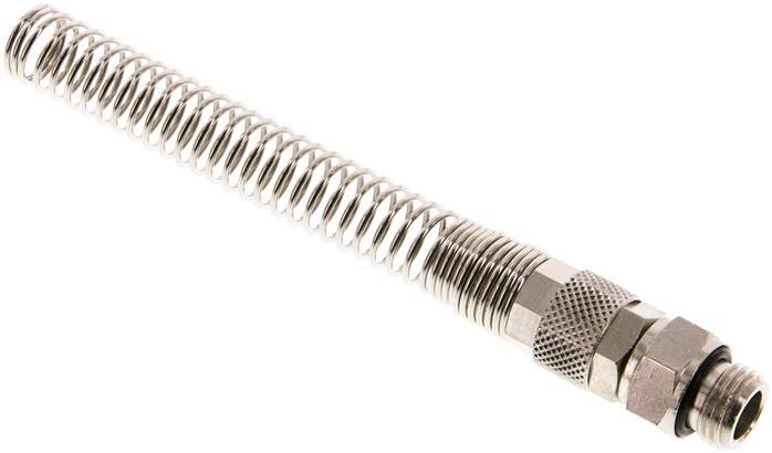 10x8 & G1/4'' Nickel plated Brass Straight Push-on Fitting with Male Threads Rotatable Bend Protection