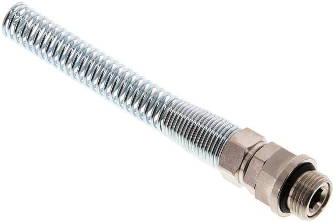 10x8 & G3/8'' Nickel plated Brass Straight Push-on Fitting with Male Threads Rotatable Bend Protection