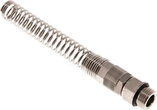 12x8 & G3/8'' Nickel plated Brass Straight Push-on Fitting with Male Threads Rotatable Bend Protection