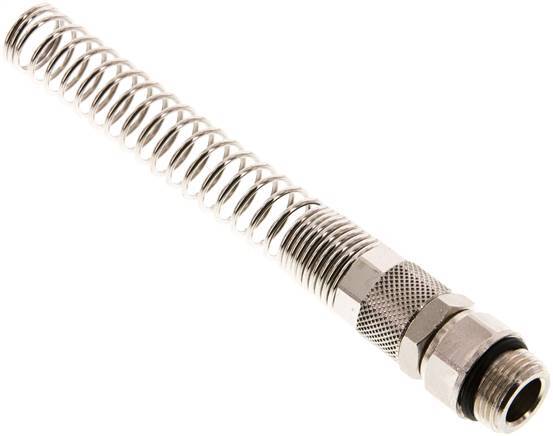 12x10 & G3/8'' Nickel plated Brass Straight Push-on Fitting with Male Threads Rotatable Bend Protection