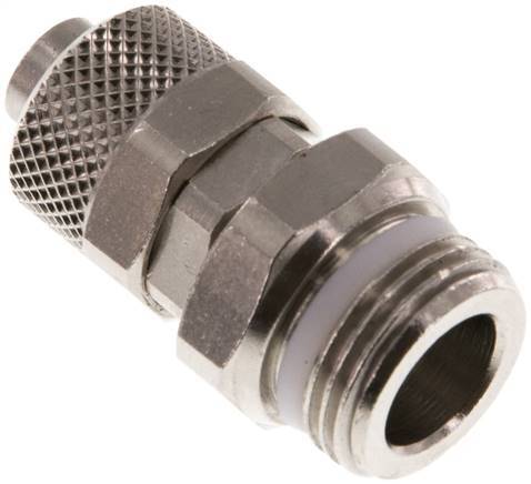 Conector Recto Latón Niquelado 10x8 & G3/8'' Rosca Macho PTFE Giratoria