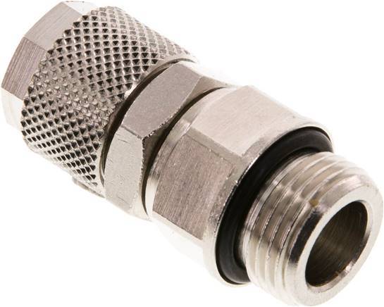 12x10 & G3/8'' Nickel plated Brass Straight Push-on Fitting with Male Threads Rotatable