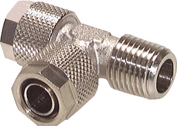 5x3 & R1/8'' Nickel Plated Brass Right Angle Tee Push-on Fitting with Male Threads