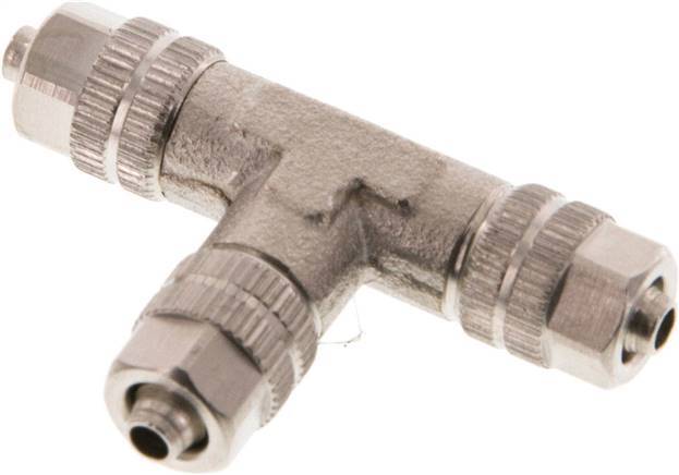 4.3x3 Nickel plated Brass Tee Push-on Fitting