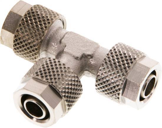 8x6 Nickel plated Brass Tee Push-on Fitting