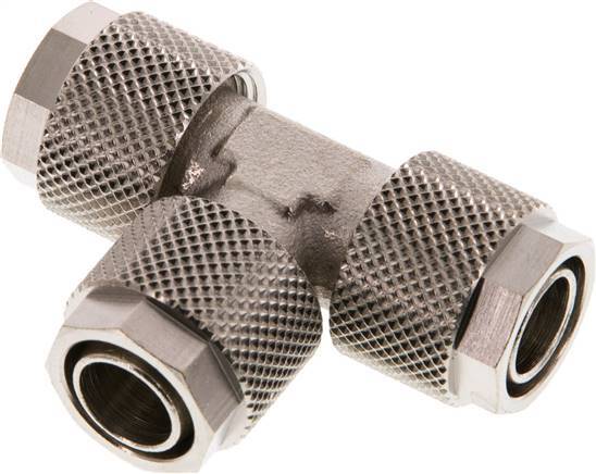 12x10 Nickel plated Brass Tee Push-on Fitting