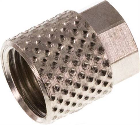 Tuerca de unión de latón niquelado de 6x4 mm (M8x0,75)