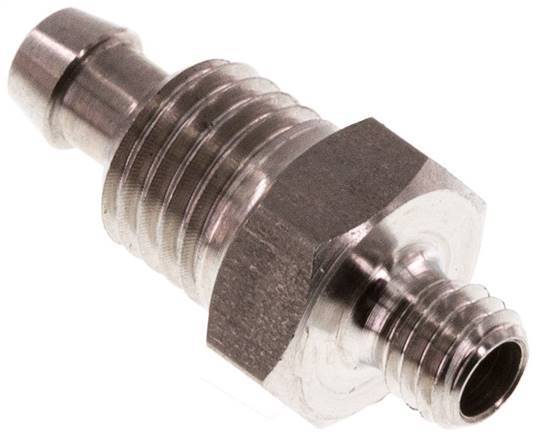 6x4 & M5 Stainless Steel 1.4571 Straight Push-on Fitting with Male Threads