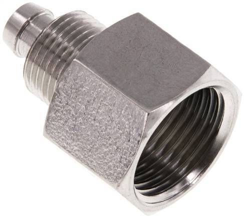 8x6 & G3/8'' Stainless Steel 1.4571 Straight Push-on Fitting with Female Threads