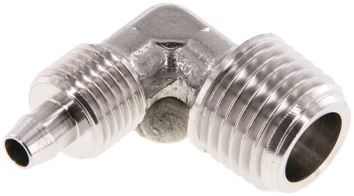 6x4 & R1/4'' Stainless Steel 1.4404 Elbow Push-on Fitting with Male Threads