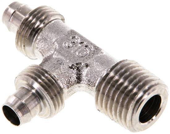 8x6 & R1/4'' Stainless Steel 1.4305 Right Angle Tee Push-on Fitting with Male Threads