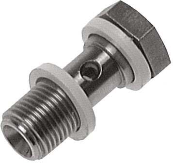 1-way Stainless Steel Banjo Bolt with G1/4'' Male Threads PTFE L25mm