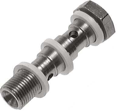 2-way Stainless Steel Banjo Bolt with G1/4'' Male Threads PTFE L42mm