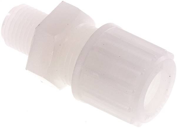 12x10mm & G1/4'' PVDF Straight Compression Fitting with Male Threads 10 bar