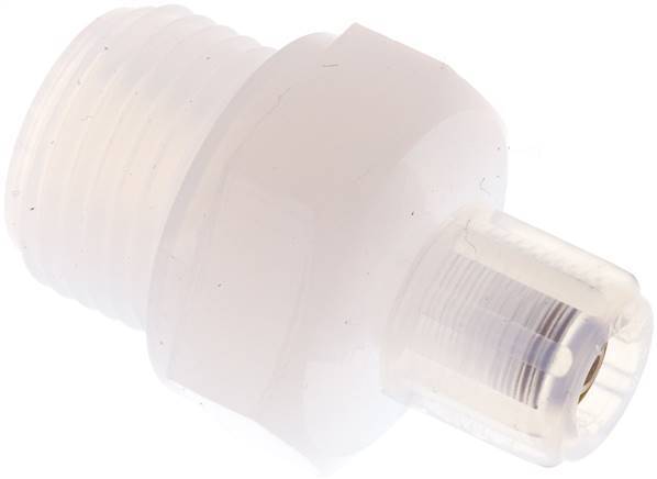 Accesorio de corte recto PFA de 6x4 mm y G1/2'' con roscas macho 10 bar