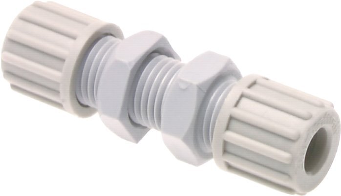 8x6mm PP Straight Compression Fitting Bulkhead 10 bar