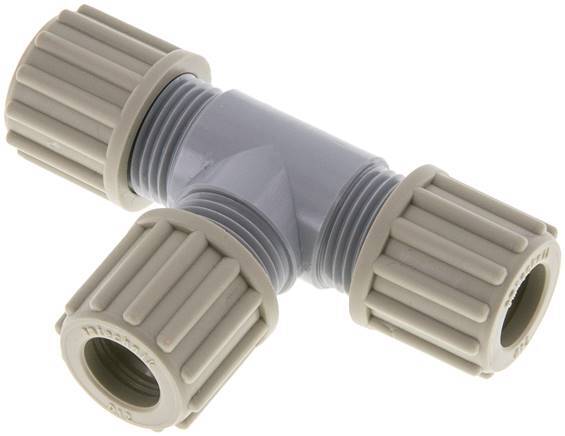 12x10mm PA T-Shape Tee Compression Fitting 10 bar