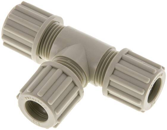 12x9mm PP T-Shape Tee Compression Fitting 10 bar