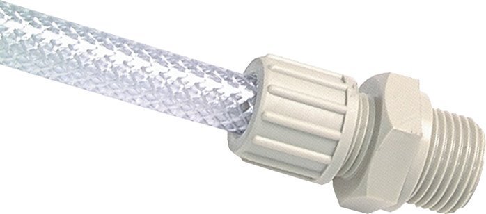 10x4mm & G1/8'' PP Straight Compression Fitting with Male Threads 10 bar PVC and PA