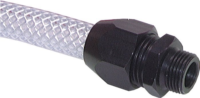 Raccord à compression droit en aluminium 15x9mm & G1/2'' avec filetage mâle 10 bar PVC et PA