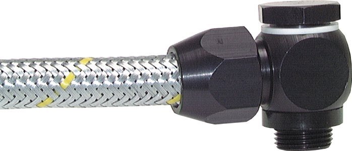 Raccord à compression coude en aluminium 7x4mm et G1/8'' avec filetage mâle 10 bar PVC et PA