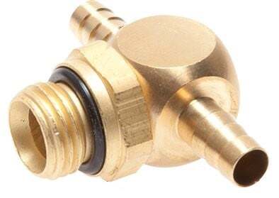 4 mm & M5 Brass Tee Hose Barb with Male Threads NBR