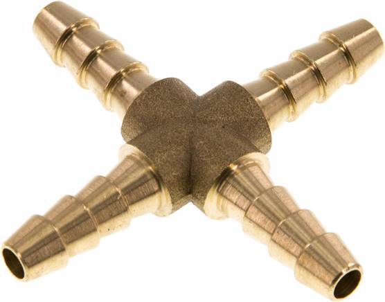 6 mm (1/4'') Brass Cross Hose Connector