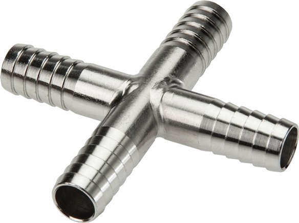 6 mm (1/4'') Stainless Steel 1.4301 Cross Hose Connector