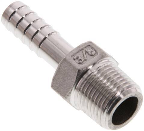 9 mm (3/8'') & 3/8''NPT Stainless Steel 1.4408 Hose Barb Male