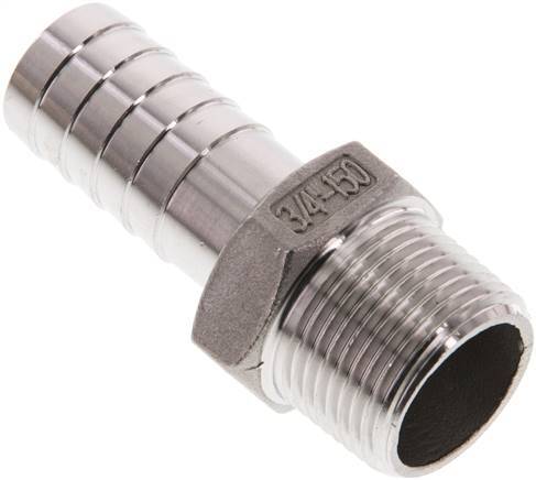 19 mm (3/4'') & 3/4''NPT Acier inoxydable 1.4408 Hose Barb Male