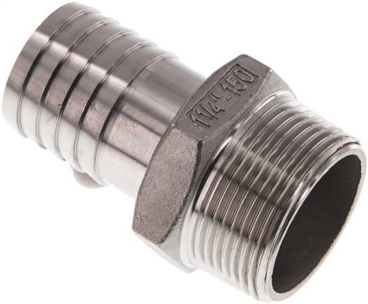 32 mm (1-1/4'') & 1-1/4''NPT Stainless Steel 1.4408 Hose Barb Male